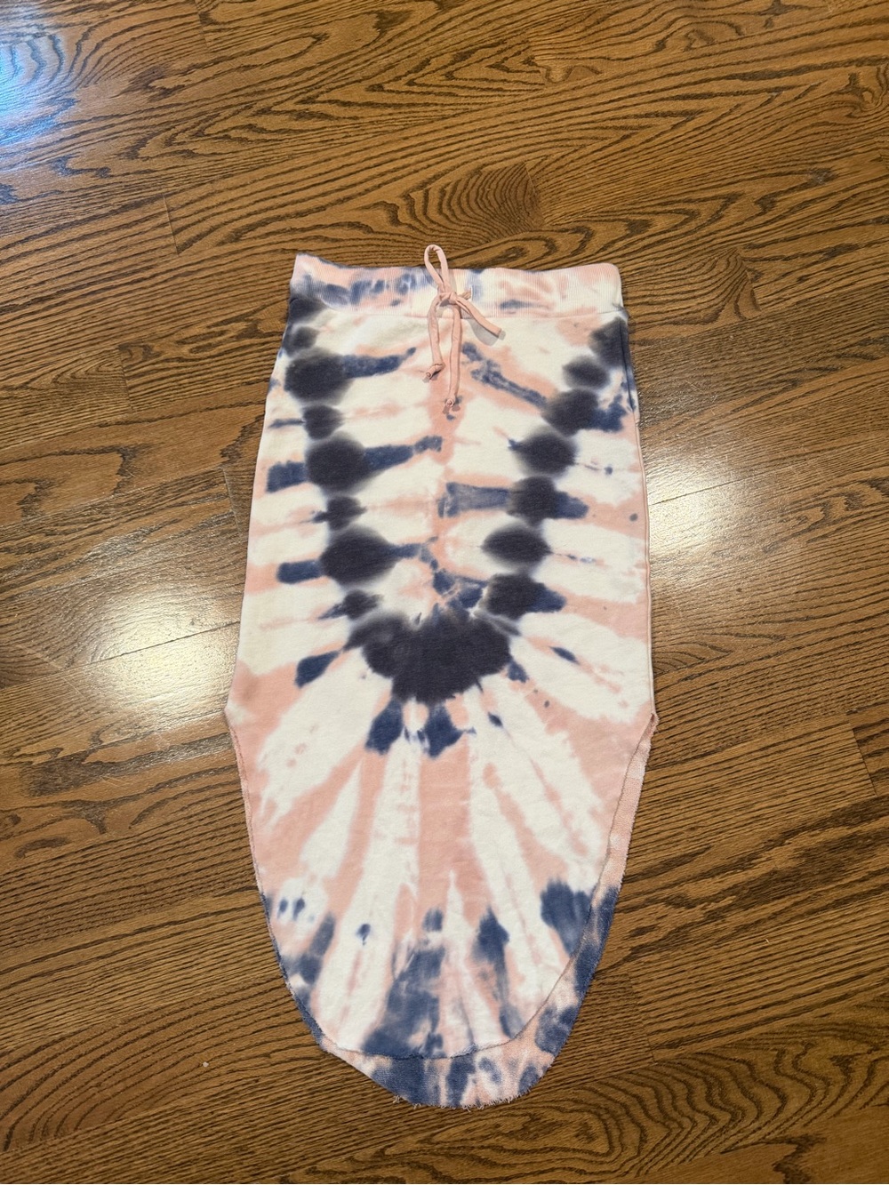 Young Fabulous & Broke Pink and Navy Tie-Dye Midi Skirt